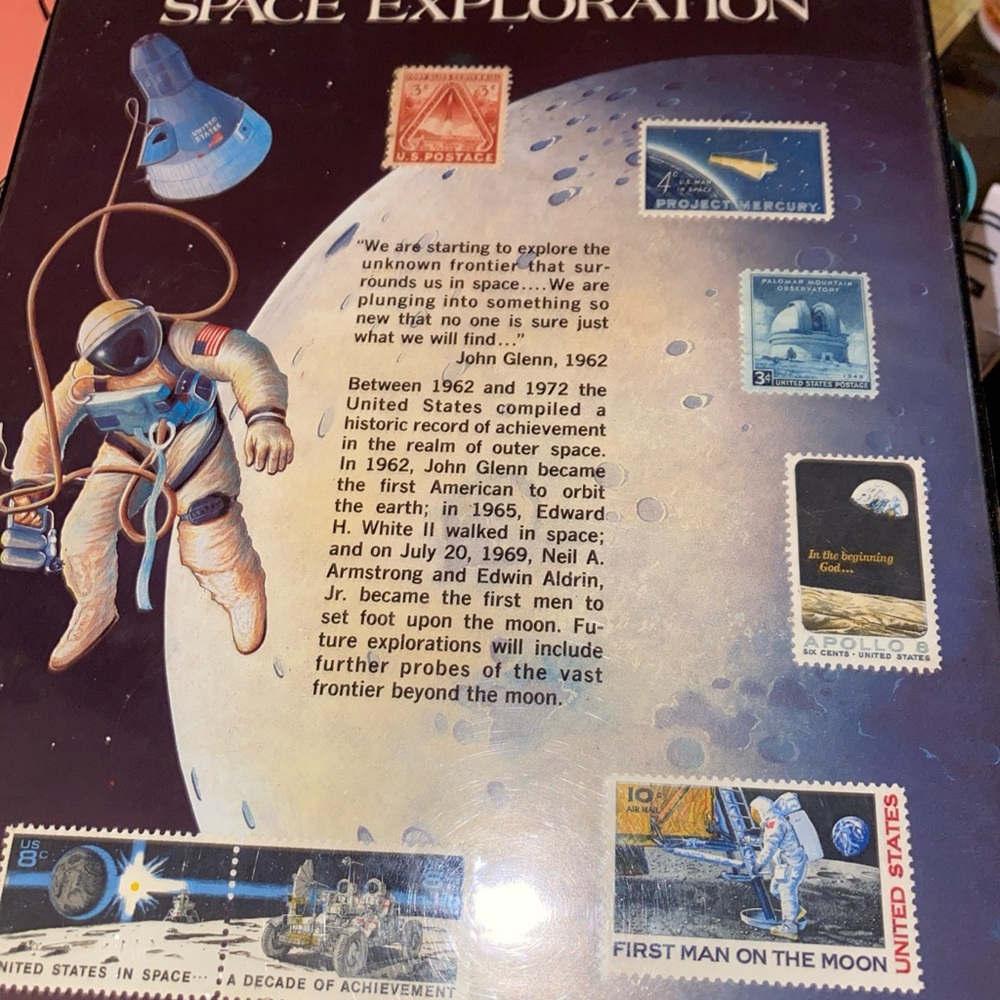 Space Exploration Poster with Stamps